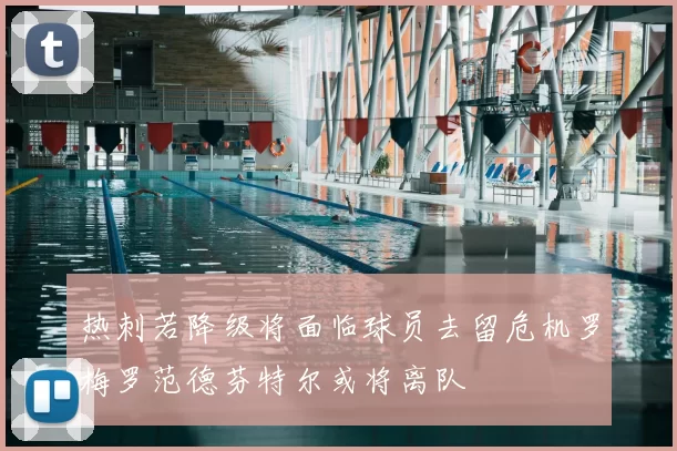 热刺若降级将面临球员去留危机罗梅罗范德芬特尔或将离队